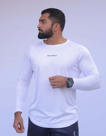 Athleisure Full Sleeves T-shirt White