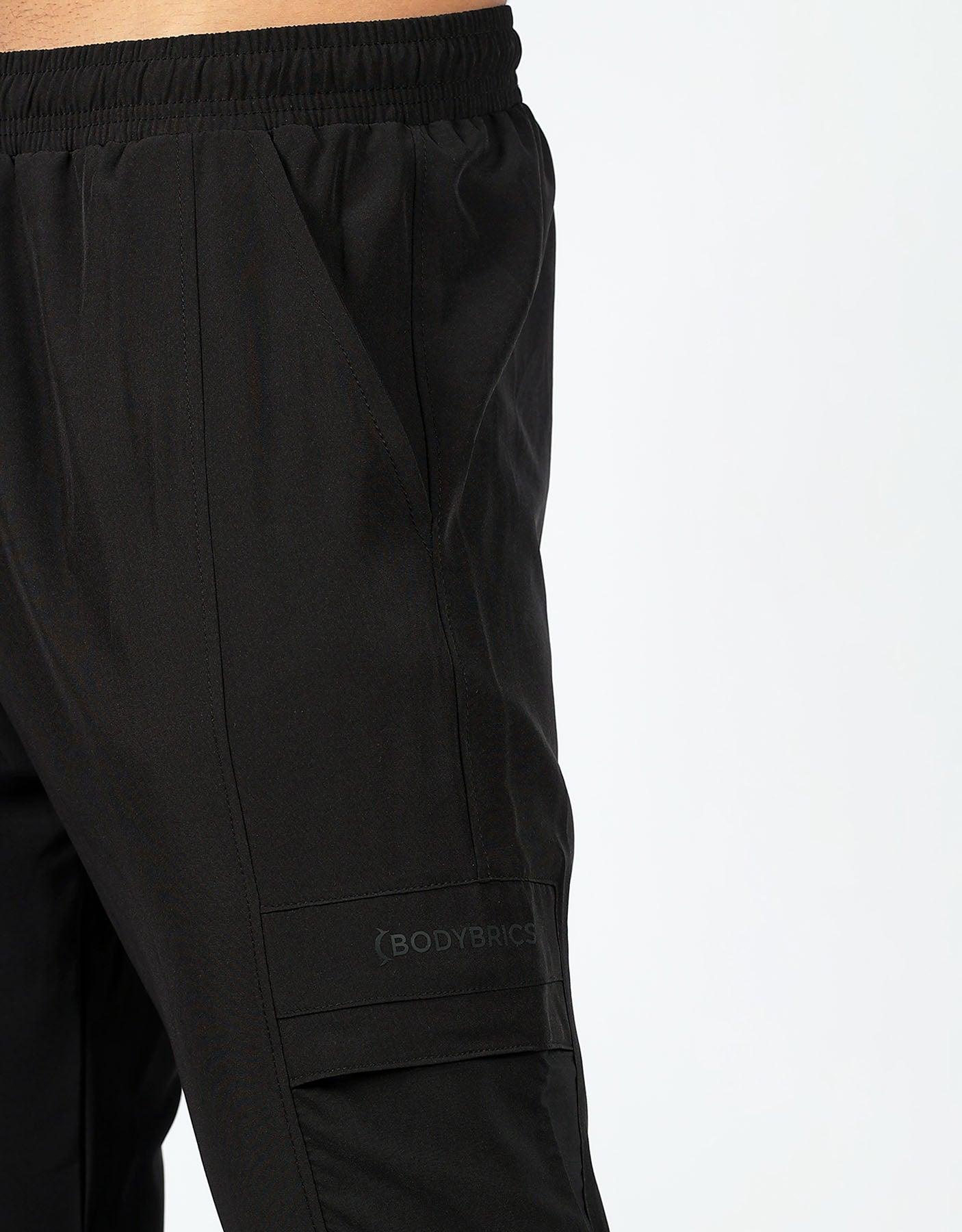 Straight Fit Cargo Trousers - Black