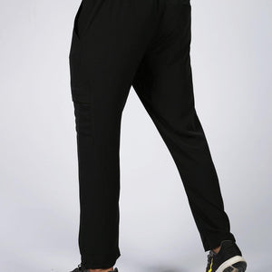 Straight Fit Cargo Trousers - Black