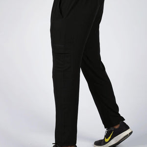 Straight Fit Cargo Trousers - Black