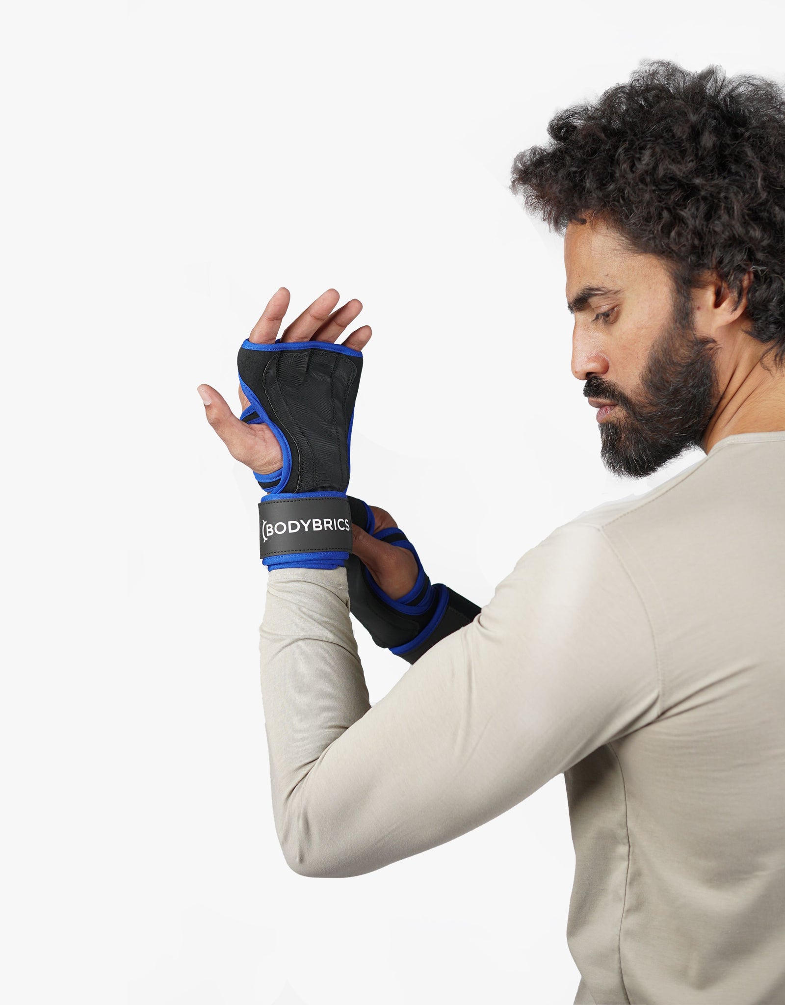 Fingerless Gloves - Blue-Bodybrics-