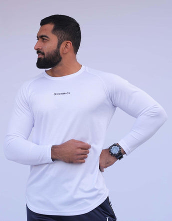 Athleisure Full Sleeves T-shirt White