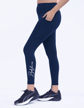 Front Zip Sports Bra - Navy Blue