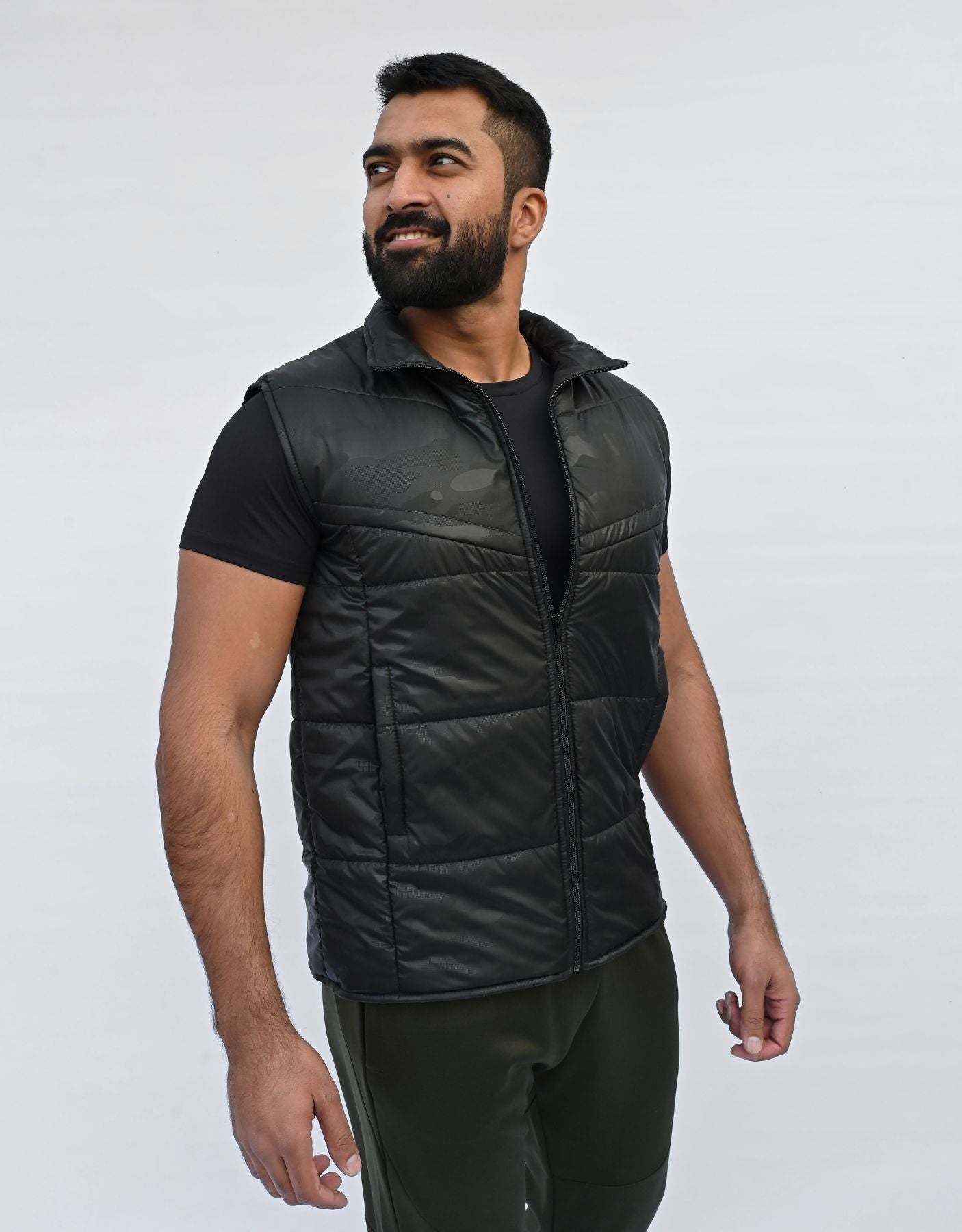 Sleeveless Puffer Jacket - Camo Black - Limited Edition