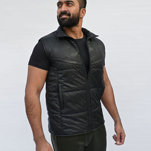 Sleeveless Puffer Jacket - Camo Black - Limited Edition