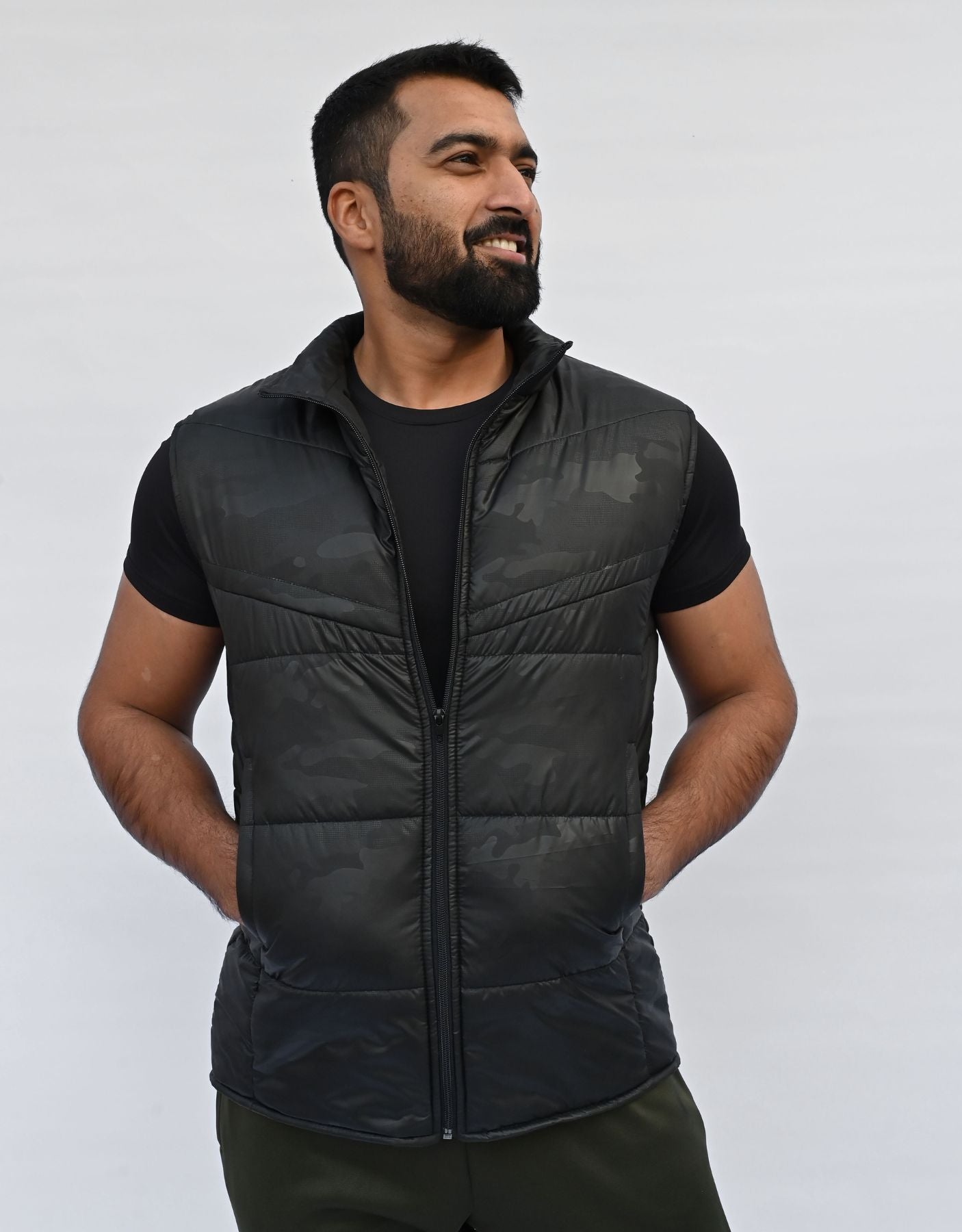 Sleeveless Puffer Jacket - Camo Black - Limited Edition