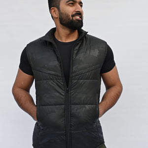 Sleeveless Puffer Jacket - Camo Black - Limited Edition