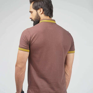 Slim Fit Polo Shirt - Brown-Bodybrics-