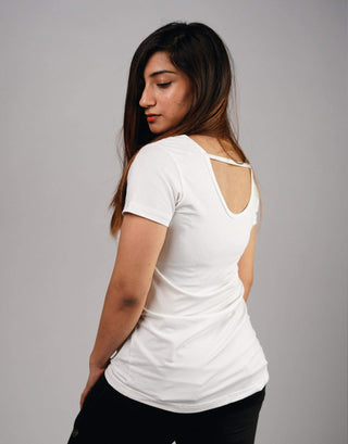 Ultrasoft Open Back Tee - White-Bodybrics-