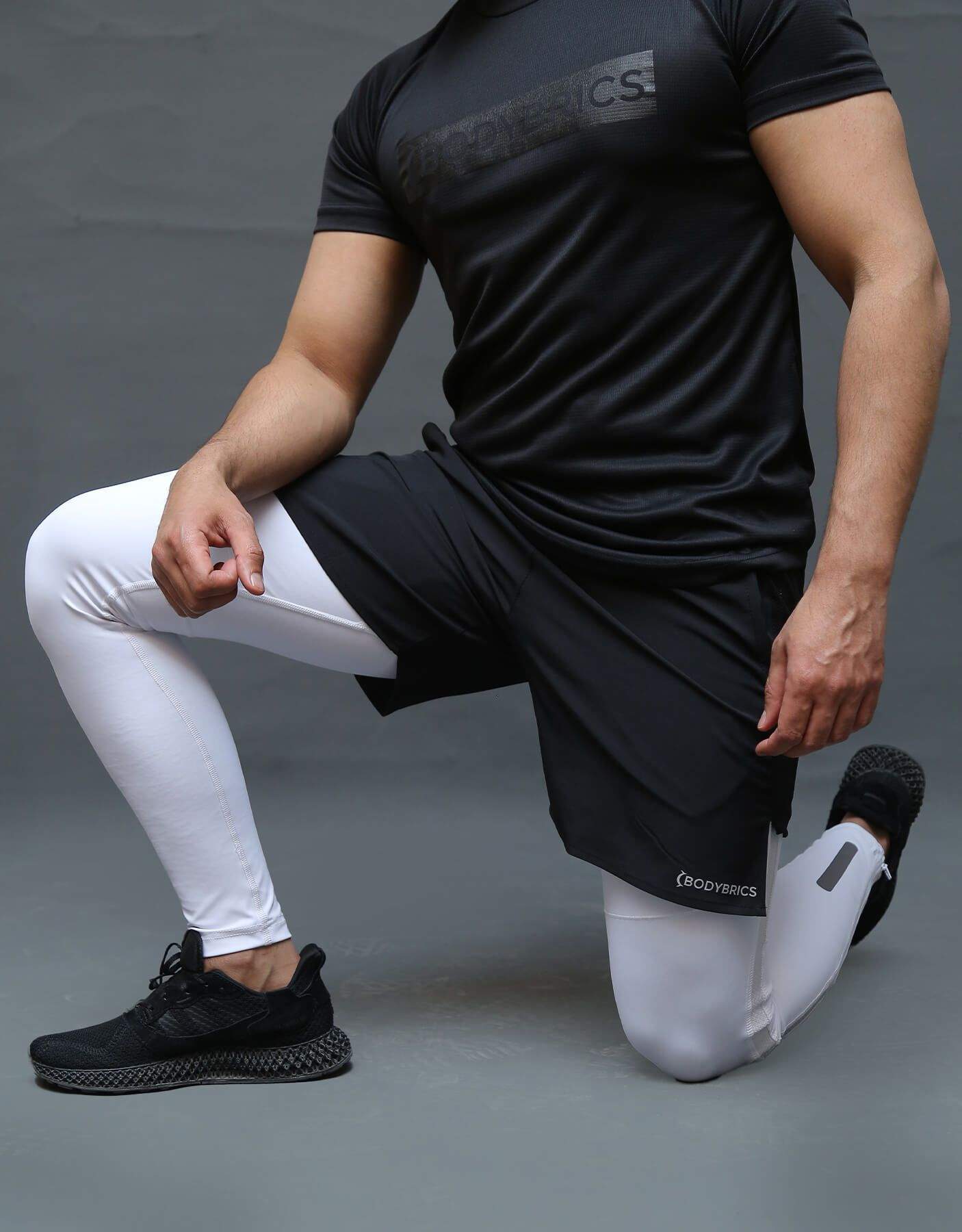 Men's Compression Legging - White-Bodybrics-Men's Bottoms