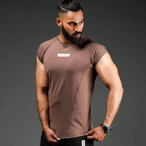 Cap Sleeves Tshirt - Pecan Brown-Bodybrics-