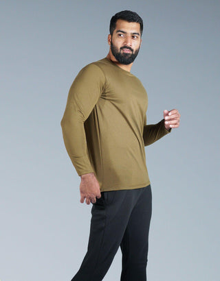 Full Sleeves Crew Neck - Olive-Bodybrics-