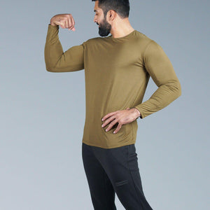 Full Sleeves Crew Neck - Olive-Bodybrics-