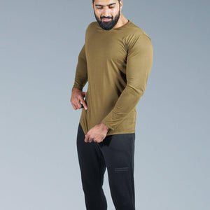 Full Sleeves Crew Neck - Olive-Bodybrics-