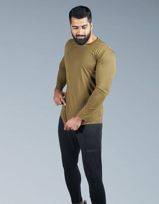 Full Sleeves Crew Neck - Olive-Bodybrics-