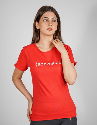 Embroidered Logo T-Shirt - Red-Bodybrics-