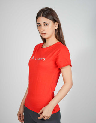 Embroidered Logo T-Shirt - Red-Bodybrics-