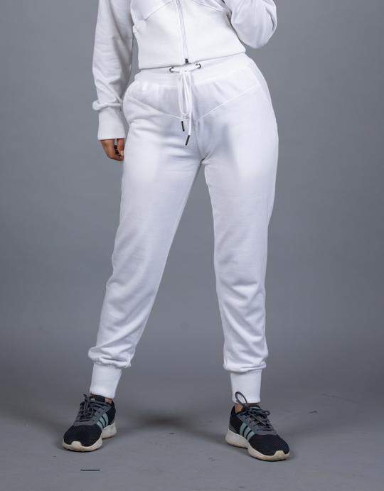Slender Waisted Track Suit - White-Bodybrics-