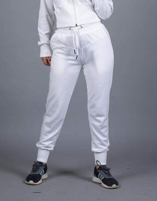 Slender Waisted Track Suit - White-Bodybrics-
