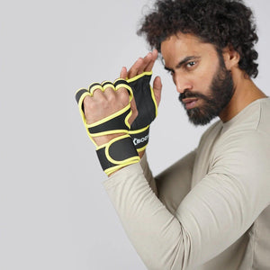 Fingerless Gloves - Yellow-Bodybrics-