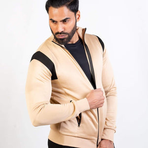 Apex Full Zip Pullover - Beige-Bodybrics-